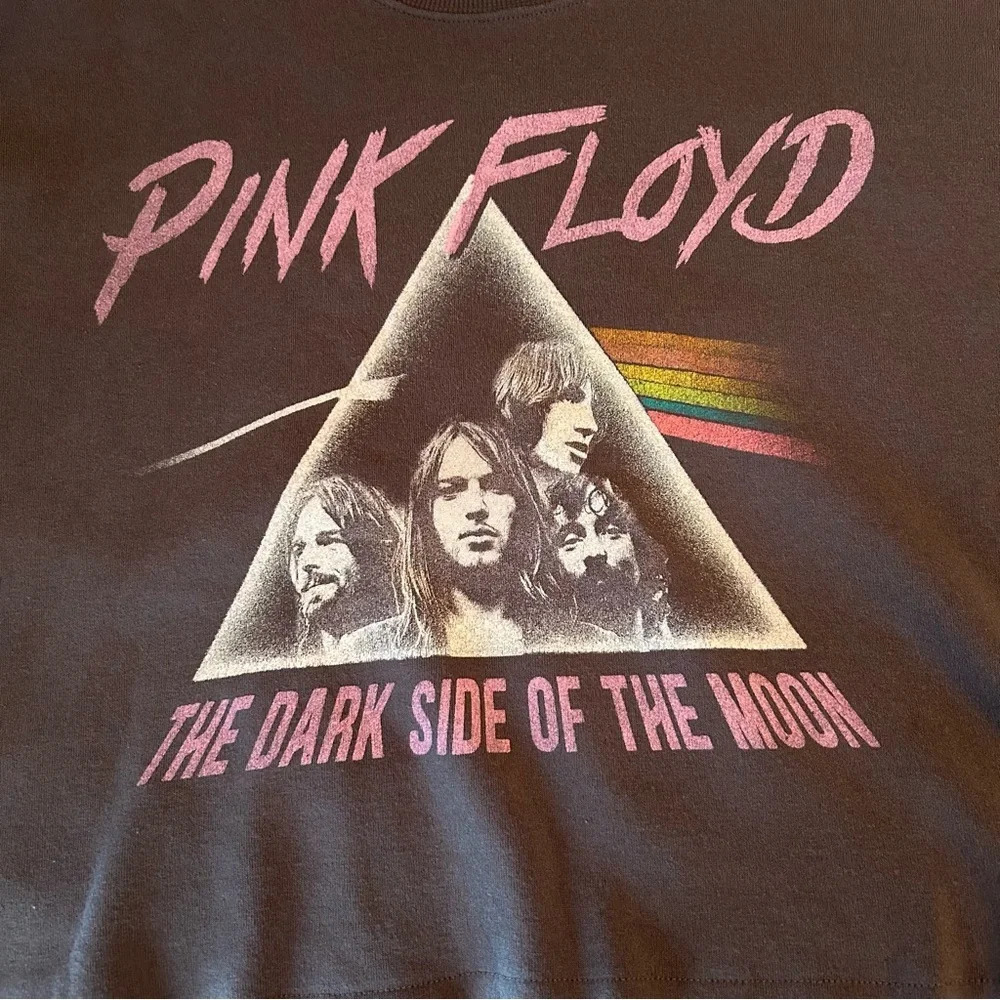 Grayson Threads Pink Floyd Grey Oversized Cropped Boxy Sweatshirt Women’s Sm - Picture 4 of 10